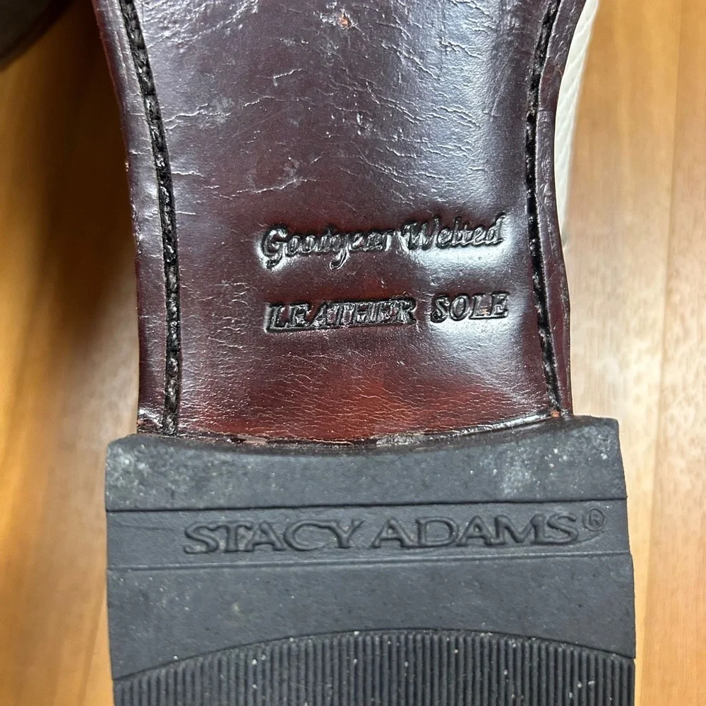 Stacy Adams Shoes‎ White Leather Tag Size 11D